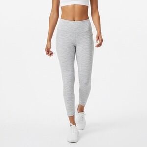 Fengbay Capri Leggings Womens XL Heather Gray Space Dye High Waisted Workout